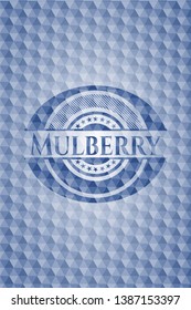Mulberry blue polygonal badge. Vector Illustration. Detailed.