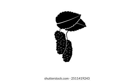 mulberry emblem, black isolated silhouette