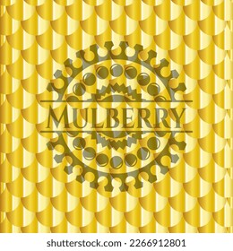 Mulberry golden badge. Scales pattern. Vector Illustration. Detailed. 