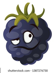 Vector de ilustración de la cara del monstruo de la morera en fondo blanco