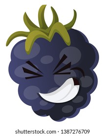 Monstruo de la morera intentando realmente la ilustración dura vector sobre fondo blanco