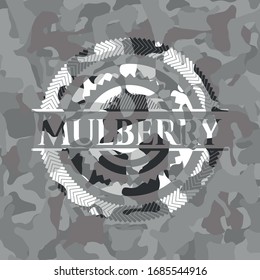 Mulberry on grey camouflage pattern