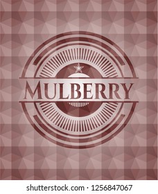 Mulberry red badge with geometric pattern. Seamless.
