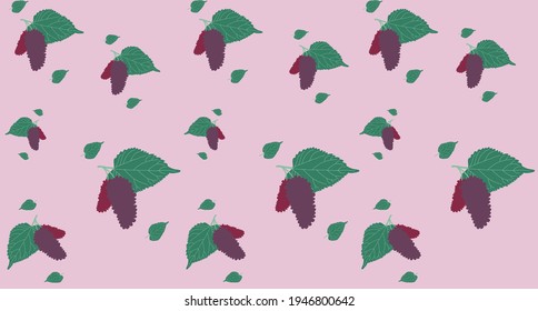 Mulberry seamless pattern vector Illustration wallpaper background for fabric or scrapbook.