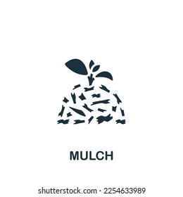 Icono de multado. Signo monocromo simple de la colección agrícola. Icono de mulch para logotipo, plantillas, diseño web e infografías.