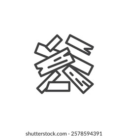 Mulch pile line icon. linear style sign for mobile concept and web design. Pile of mulch outline vector icon. Symbol, logo illustration. Vector graphics