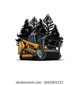 Abstrakte Mulchmaschine Logo modern Stil