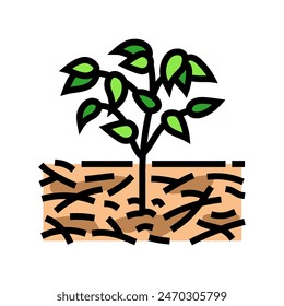 mulching urban gardening color icon vector. mulching urban gardening sign. isolated symbol illustration