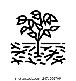 mulching urban gardening line icon vector. mulching urban gardening sign. isolated contour symbol black illustration