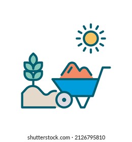 Ilustración de diseño de iconos de esquema rellenados por vectores de multidifusión. Símbolo agrícola y agrícola sobre fondo blanco archivo EPS 10