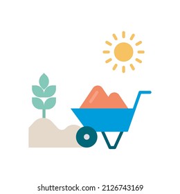 Mulching Vector Flat Icon Design illustration. Agriculture and Farming Symbol on White background EPS 10 File
