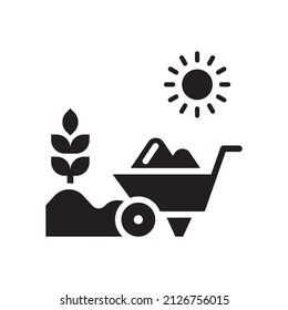 Mulching Vector Solid Icon Design illustration. Agriculture and Farming Symbol on White background EPS 10 File