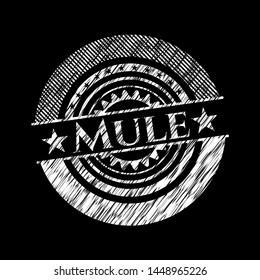 Mule chalk emblem written on a blackboard. Vector Illustration. Detailed.