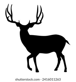 Mule deer animal silhouette. Vector image