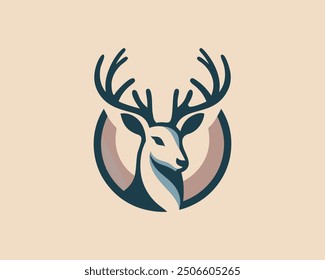 Ilustración vectorial de símbolo de icono de diseño de logotipo de ciervo de mula