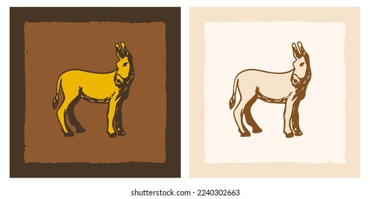 Mule donkey doodle sketch textured