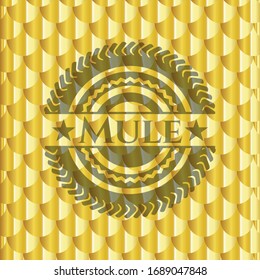 Mule golden emblem. Scales pattern. Vector Illustration. Detailed.
