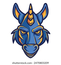 Mule head mascot logo vector illustration on isolated background
