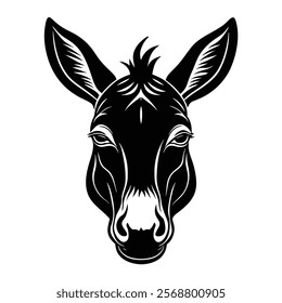 Mule head vector silhouette art illustration