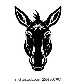 Mule head vector silhouette art illustration