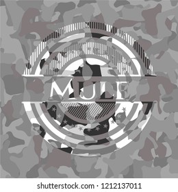 Mule on grey camo texture