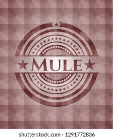 Mule red seamless geometric badge.