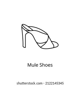 Mule Shoes Icon In Vector. Logotype