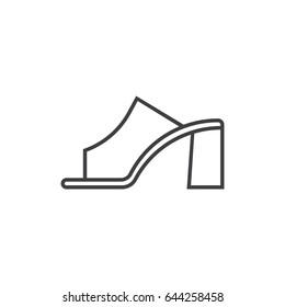 Mules line icon. Summer shoes.