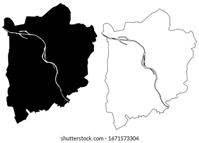 Mulheim an der Ruhr City (Federal Republic of Germany) map vector illustration, City of Mulheim map