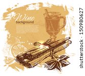 Mulled vintage background.  Hand drawn illustration