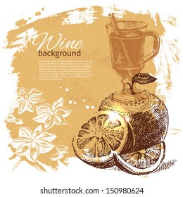 Mulled vintage background. Hand drawn illustration