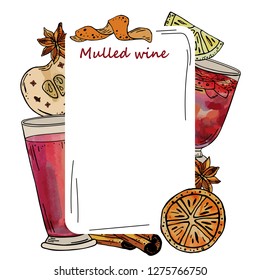 Mulled wine background frame