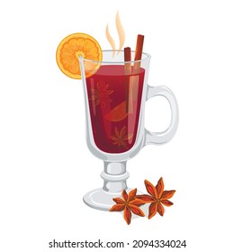 Mulled wine. Christmas warming drink. Spicy drink glegg, grog.