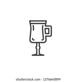 Mulled wine cup line icon. linear style sign for mobile concept and web design. Glass of mulled wine outline vector icon. Symbol, logo illustration. Pixel perfect vector graphics
