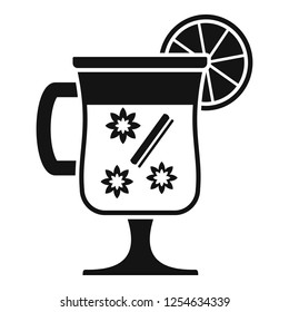 Icono de bebida de vino asado. Simple ilustración de icono vectorial de bebida enmoquetada para el diseño web aislado en fondo blanco