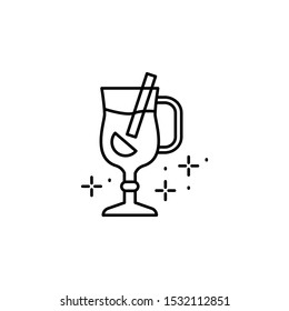 Mulled wine, drink icon. Simple line, outline vector of Thanksgiving day icons for ui and ux, website or mobile application