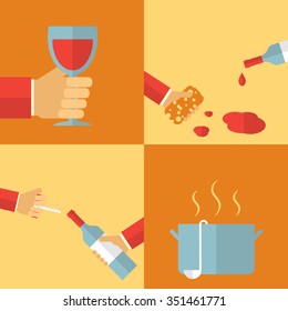 Mulled wine flat icon