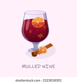 mulled wine in a glass with cinnamon