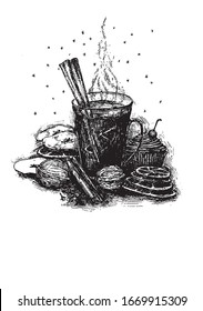 mulled wine | hand-drawn illustration