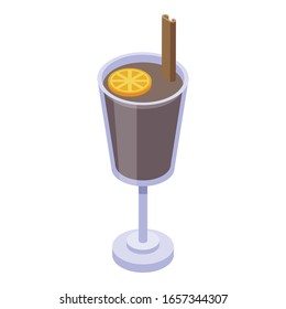 Mulled wine icon. Isometric of mulled wine vector icon for web design isolated on white background