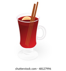 mulled wine isolated on an white background