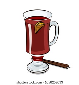 Mulled wine with lemon and cinnamon