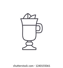 Mulled wine line icon concept. Mulled wine vector linear illustration, symbol, sign