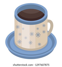 Mulled wine mug icon. Isometric of mulled wine mug vector icon for web design isolated on white background
