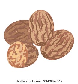 Vector de dibujos animados de iconos de las nueces de vino asadas. Bebida de invierno. Comida de recetas