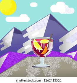 mulled wine opposite the mountain