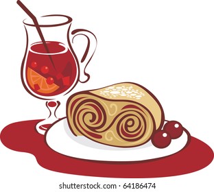 Mulled wine and strudel