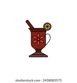 mulled wine vector type icon