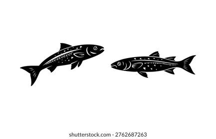 Mullet Fish Vector, Mullet Vector Silhouette, Mullet Silhouette Icon Bundle