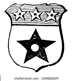 Mulllet durchbohrt auf einem obersten Azurblau, Vintage-Linienzeichnung oder Graviergrafik.